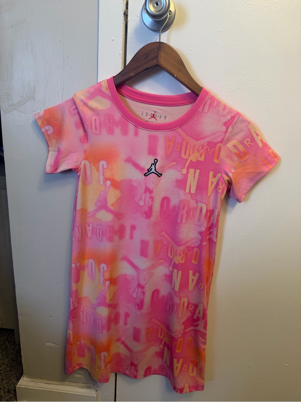 Jordan Girls Pink & Orange Tie-Dye Logo Dress